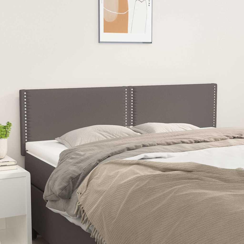 Vidaxl hoofdborden 2 st 72x5x78 88 cm kunstleer grijs