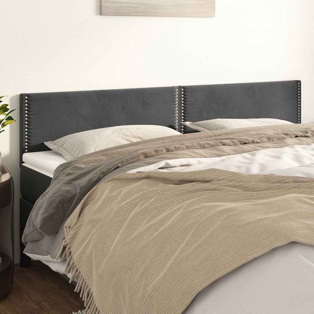 Vidaxl hoofdborden 2 st 80x5x78 88 cm fluweel donkergrijs
