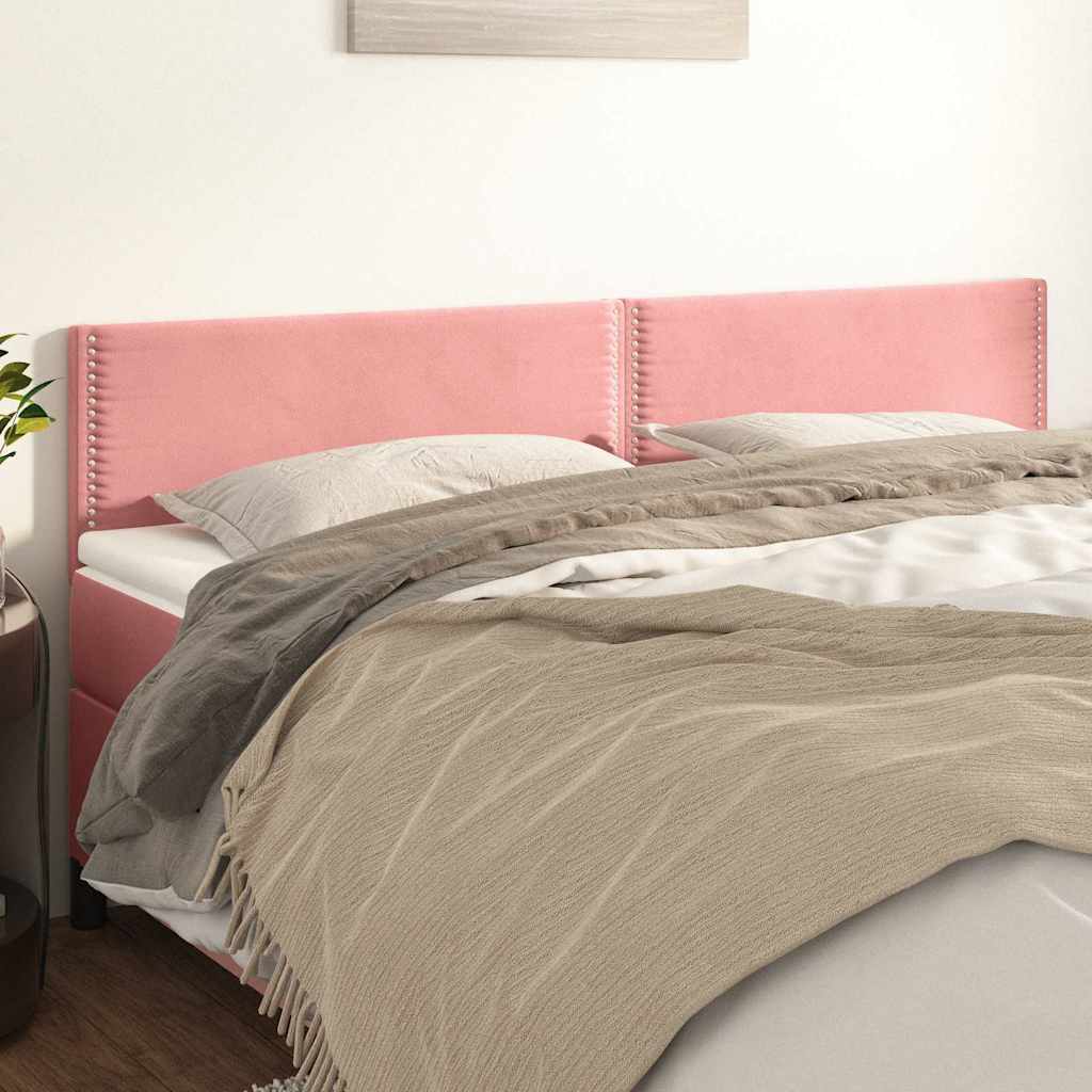 Vidaxl hoofdborden 2 st 80x5x78 88 cm fluweel roze