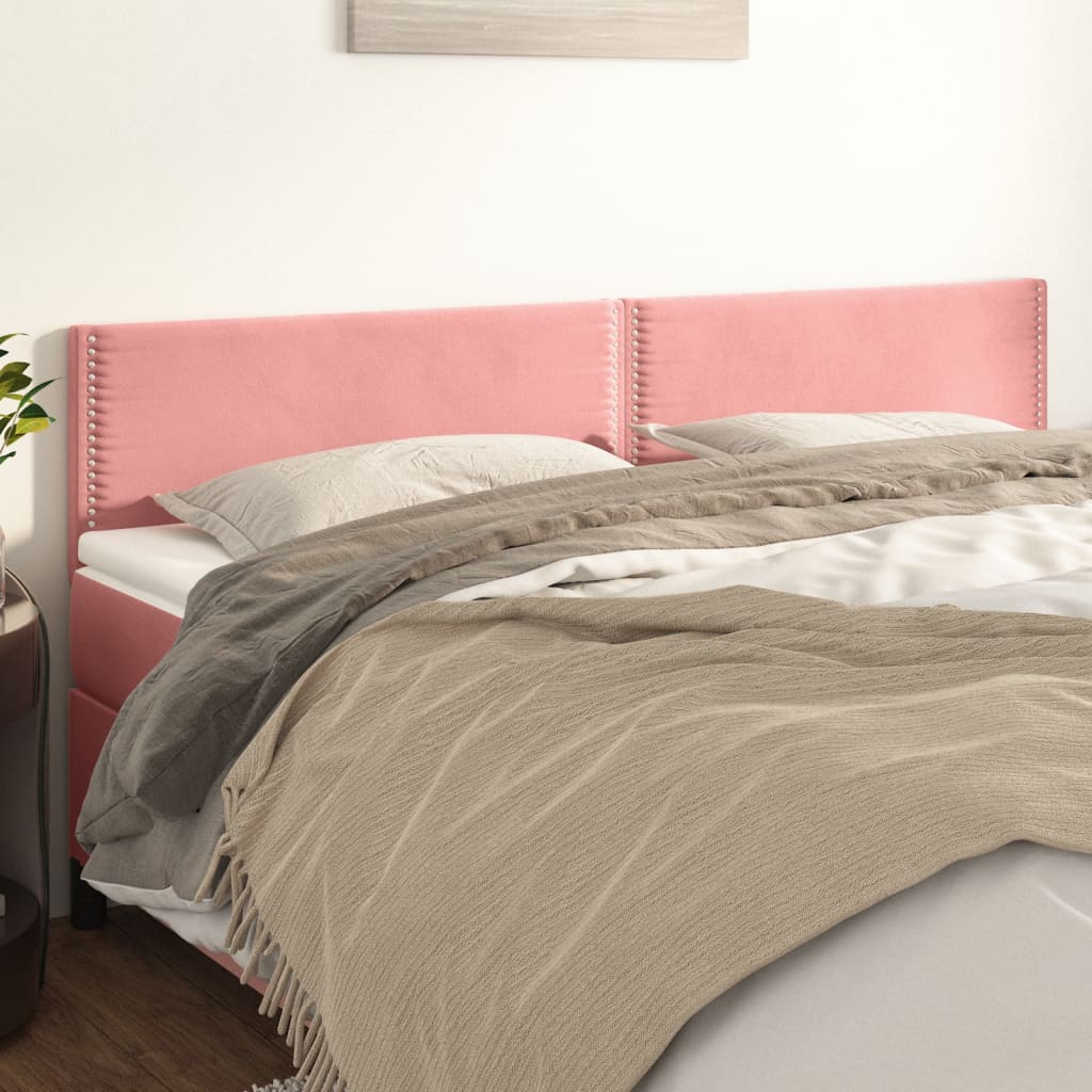 Vidaxl hoofdborden 2 st 100x5x78 88 cm fluweel roze