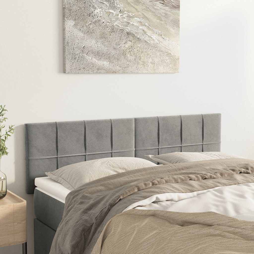 Vidaxl hoofdborden 2 st 72x5x78 88 cm fluweel lichtgrijs
