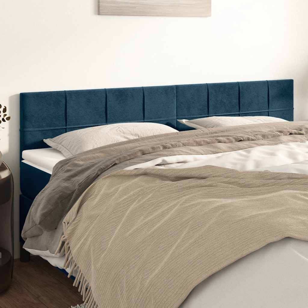 Vidaxl hoofdborden 2 st 90x5x78 88 cm fluweel donkerblauw
