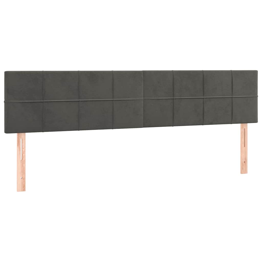 Vidaxl hoofdborden 2 st 100x5x78 88 cm fluweel donkergrijs
