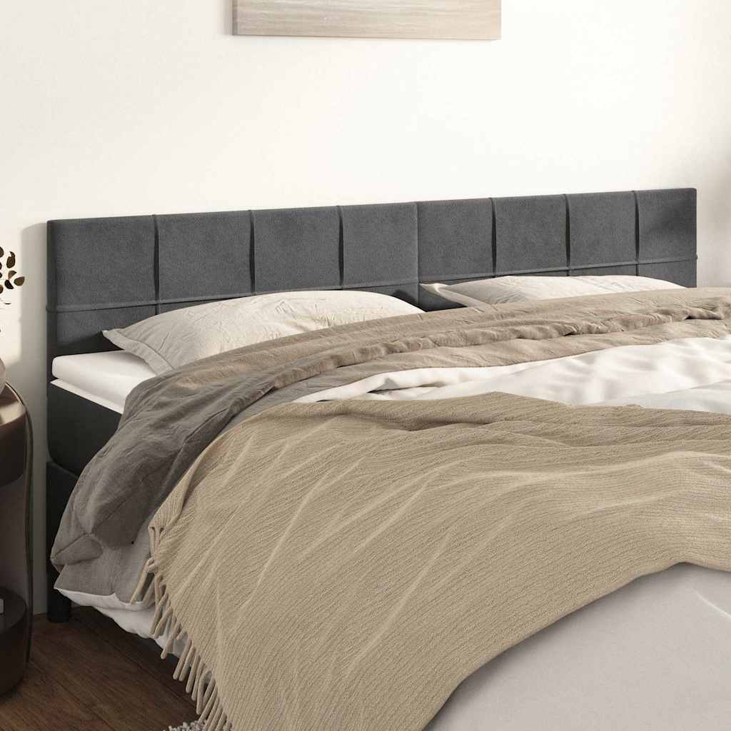 Vidaxl hoofdborden 2 st 100x5x78 88 cm fluweel donkergrijs