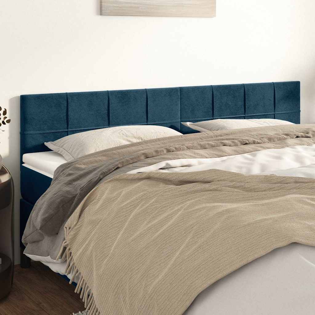 Vidaxl hoofdborden 2 st 100x5x78 88 cm fluweel donkerblauw