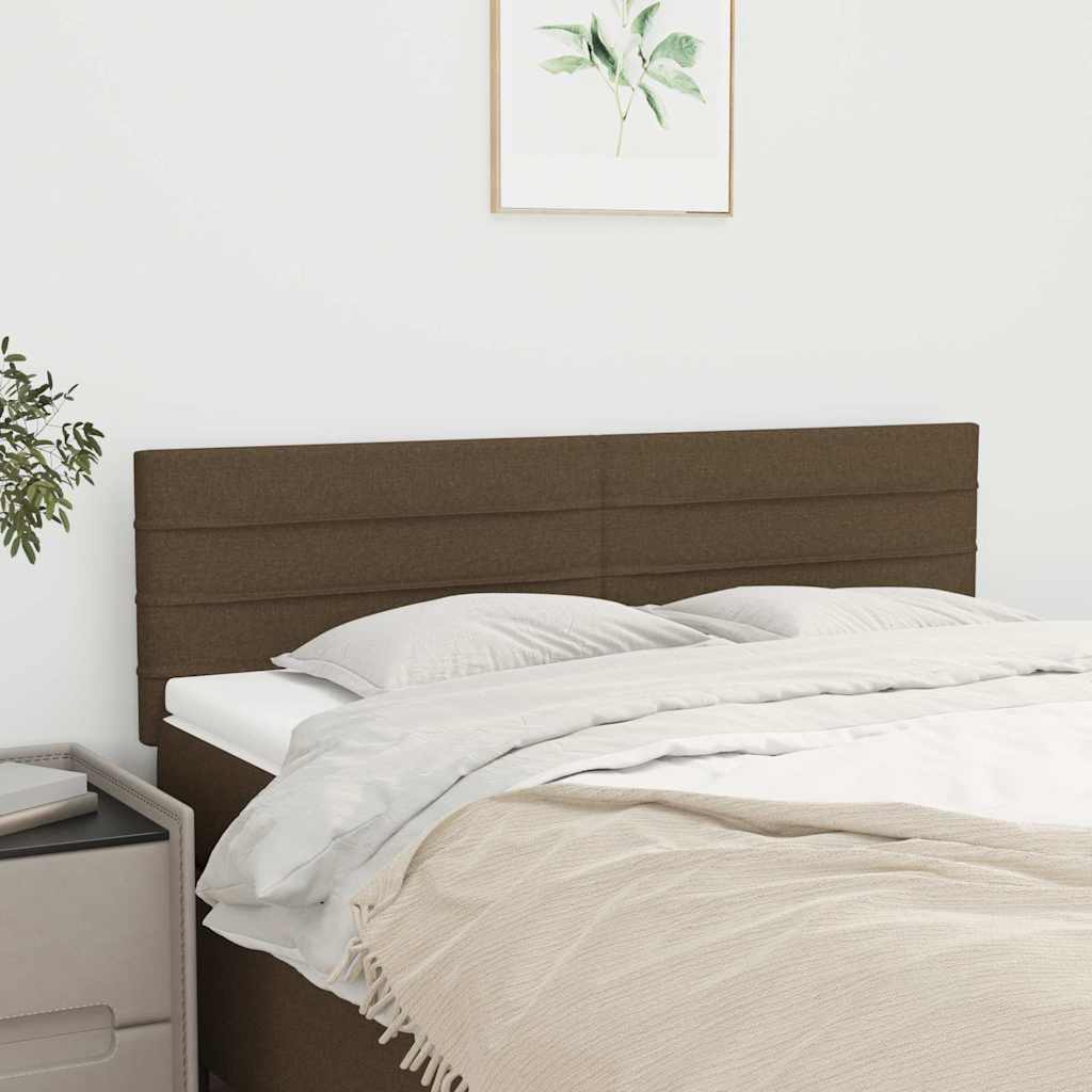 Vidaxl hoofdborden 2 st 72x5x78 88 cm stof donkerbruin