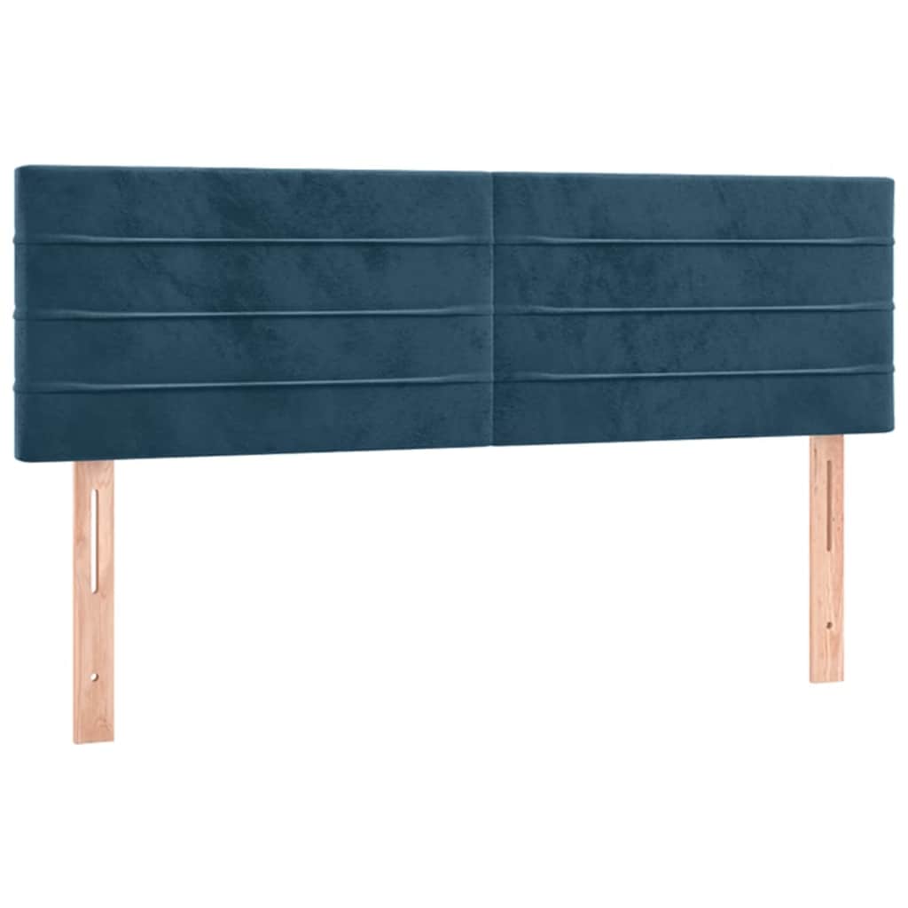Vidaxl hoofdborden 2 st 72x5x78 88 cm fluweel donkerblauw