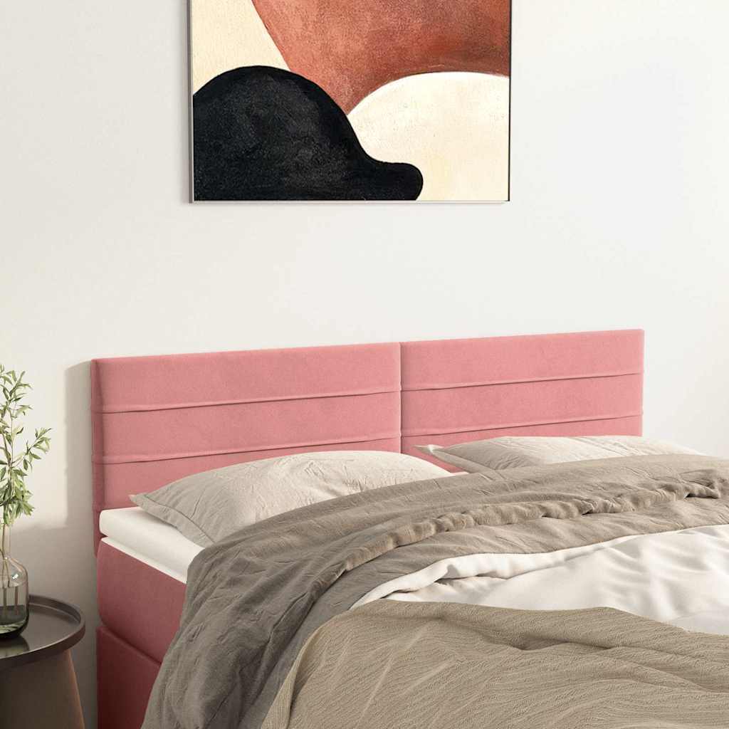 Vidaxl hoofdborden 2 st 72x5x78 88 cm fluweel roze