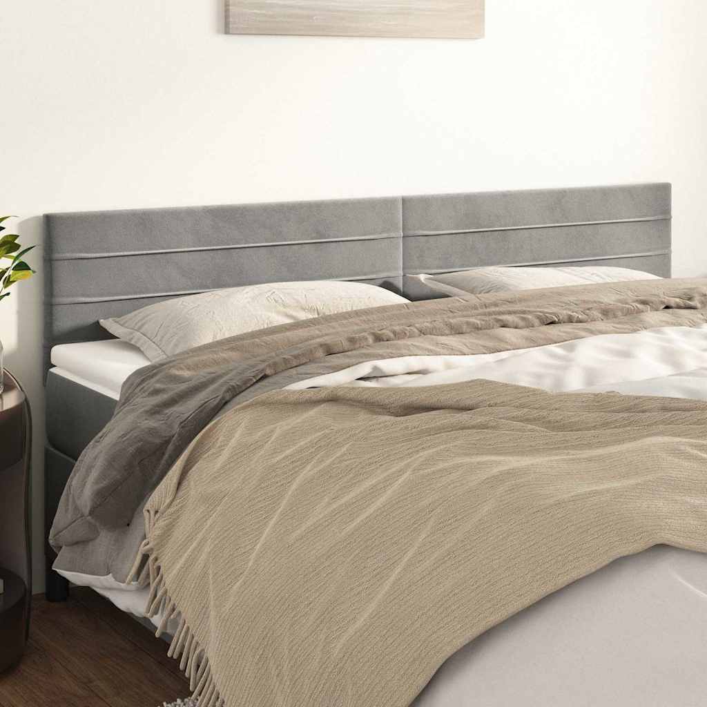 Vidaxl hoofdborden 2 st 90x5x78 88 cm fluweel lichtgrijs
