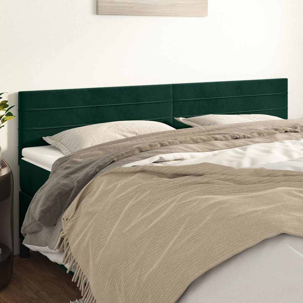 Vidaxl hoofdborden 2 st 90x5x78 88 cm fluweel donkergroen