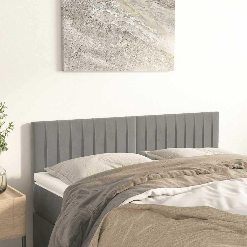 Vidaxl hoofdborden 2 st 72x5x78 88 cm fluweel lichtgrijs