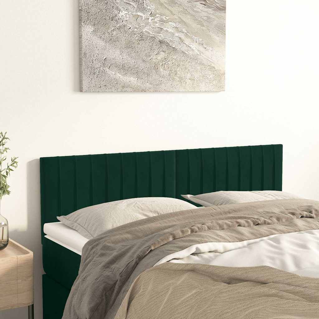 Vidaxl hoofdborden 2 st 72x5x78 88 cm fluweel donkergroen