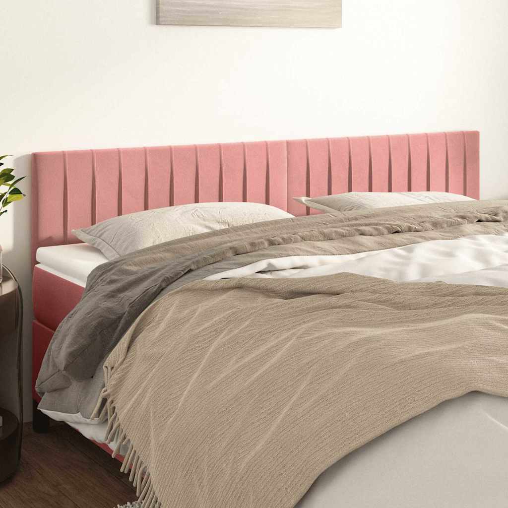 Vidaxl hoofdborden 2 st 80x5x78 88 cm fluweel roze