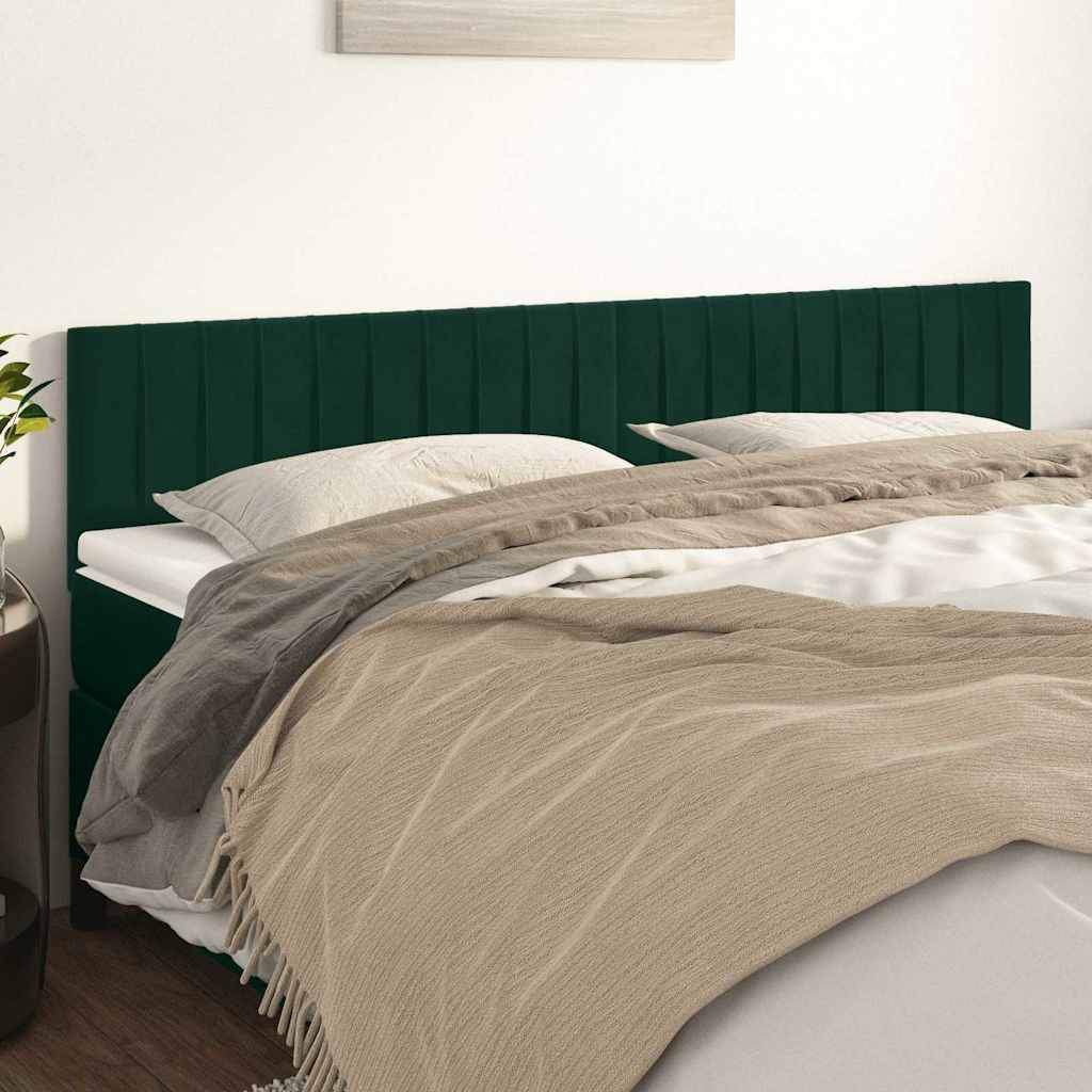 Vidaxl hoofdborden 2 st 90x5x78 88 cm fluweel donkergroen