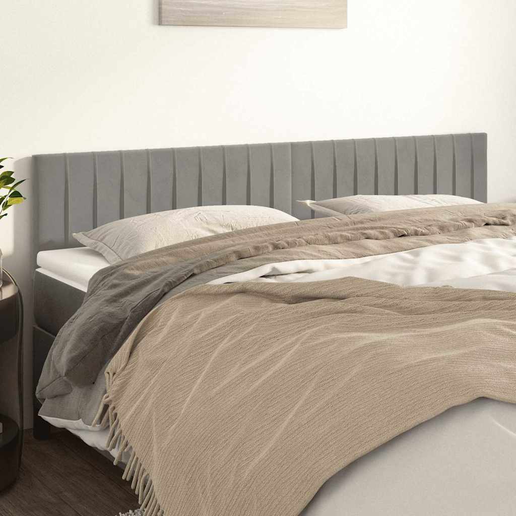 Vidaxl hoofdborden 2 st 100 x 5 x 78 88 cm fluweel lichtgrijs