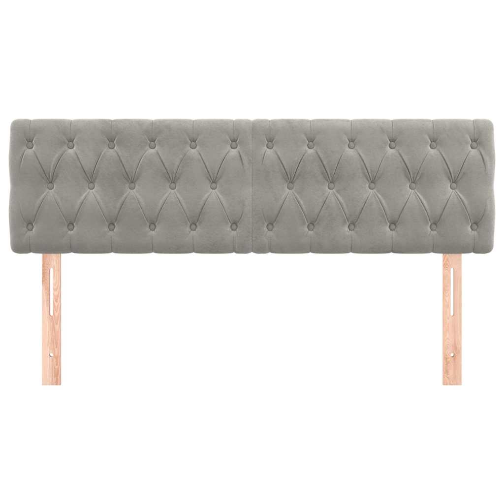 Vidaxl hoofdborden 2 st 72x7x78 88 cm fluweel lichtgrijs
