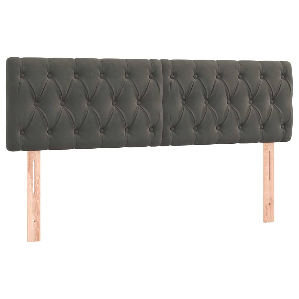 Vidaxl hoofdborden 2 st 72x7x78 88 cm fluweel donkergrijs