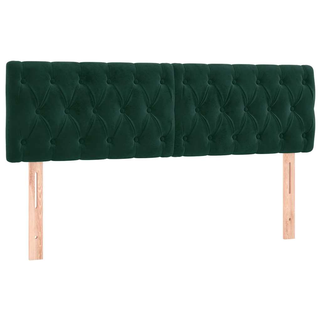 Vidaxl hoofdborden 2 st 72x7x78 88 cm fluweel donkergroen
