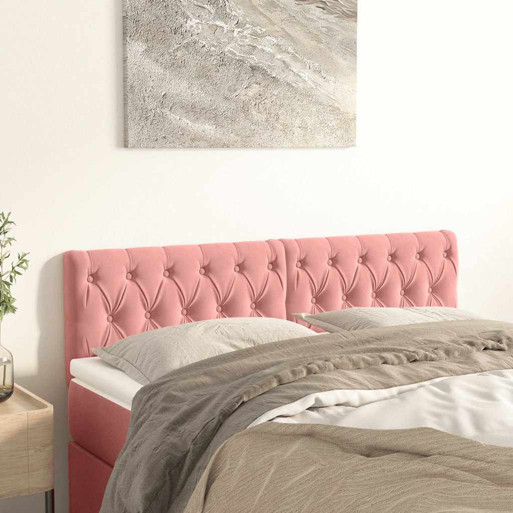 Vidaxl hoofdborden 2 st 72x7x78 88 cm fluweel roze