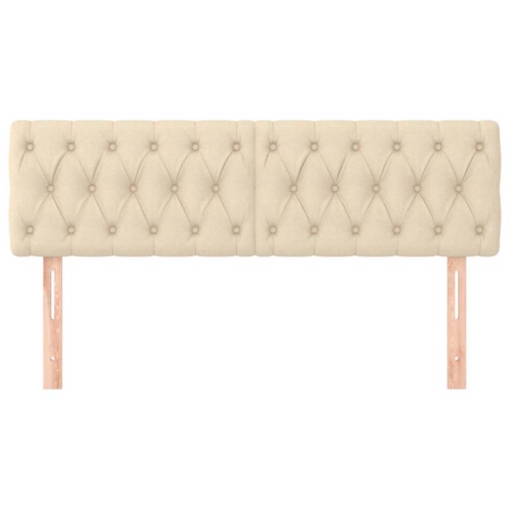Vidaxl hoofdborden 2 st 80x7x78 88 cm stof crèmekleurig