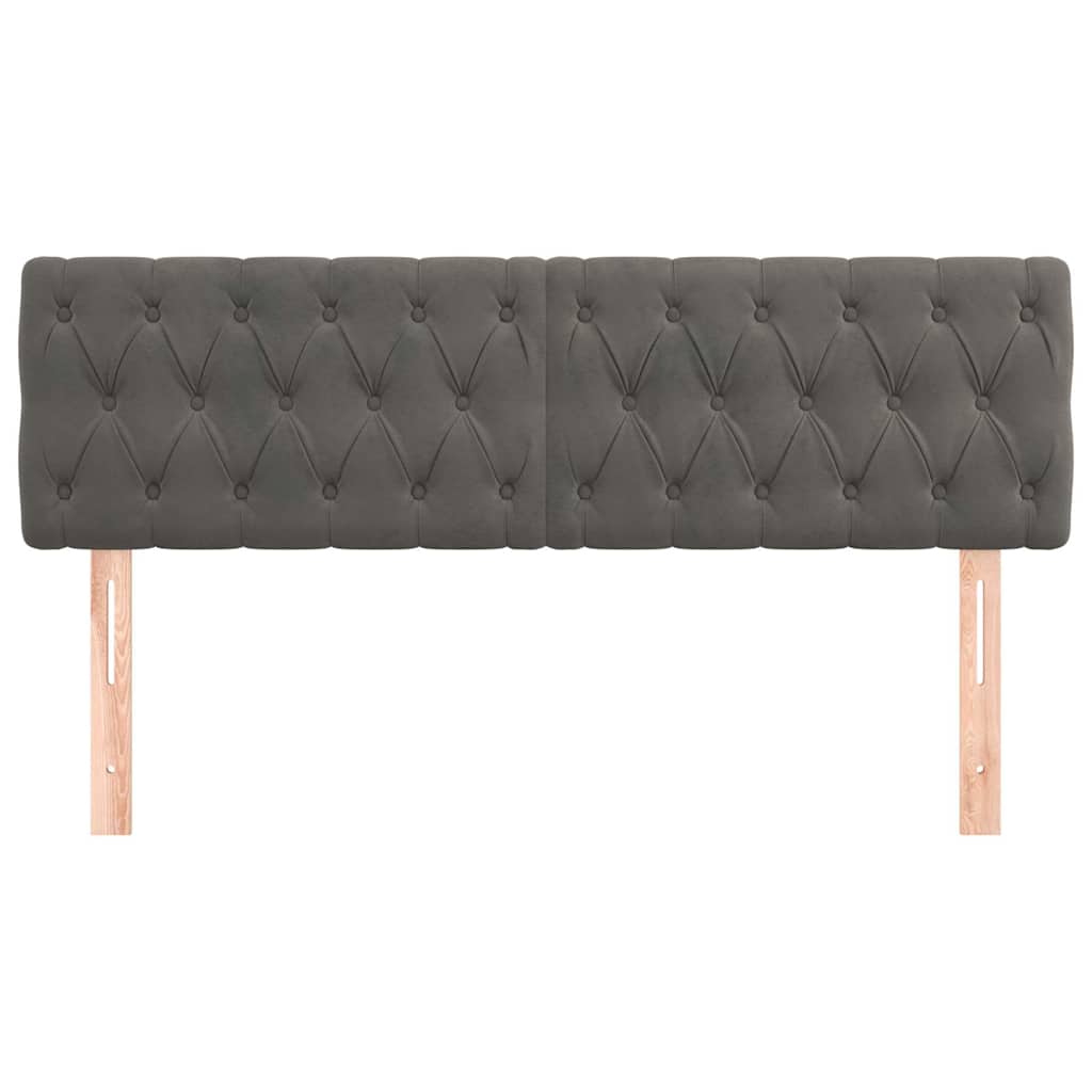 Vidaxl hoofdborden 2 st 80x7x78 88 cm fluweel donkergrijs