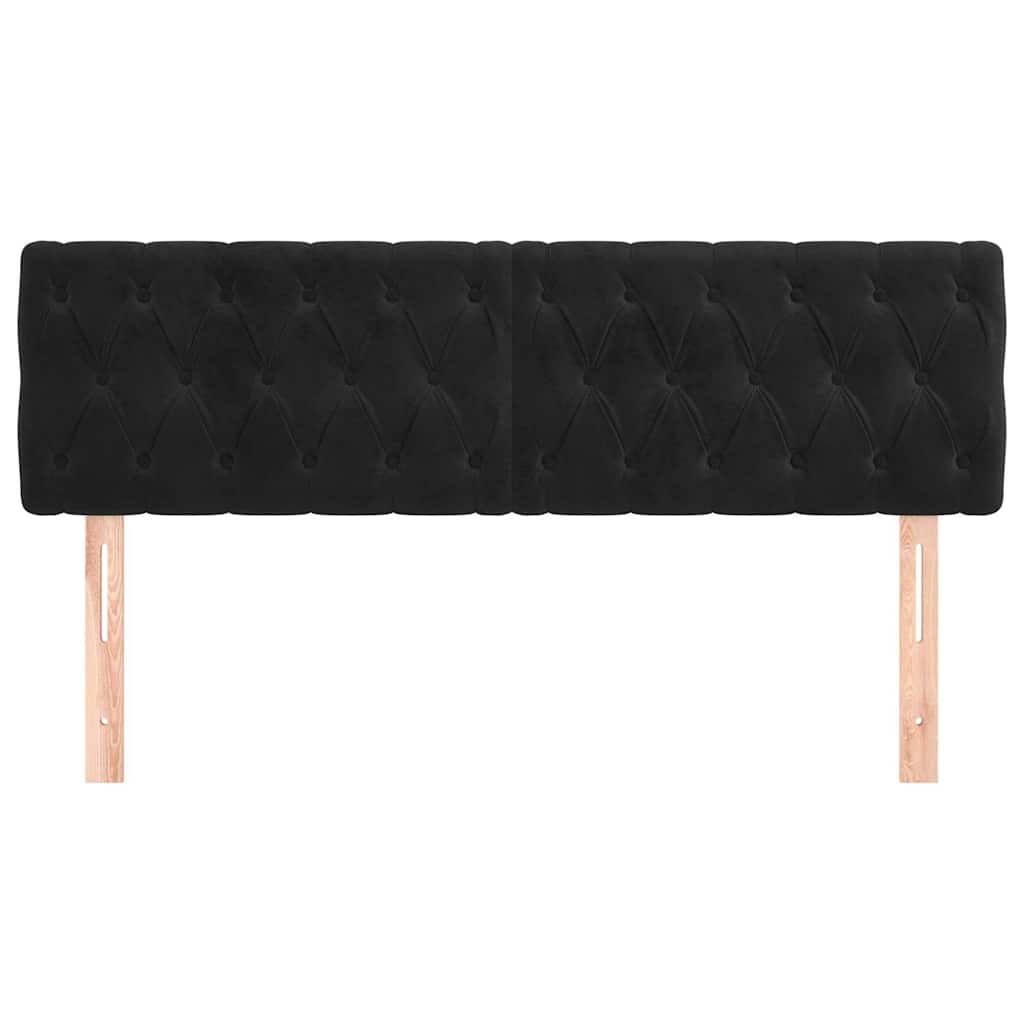 Vidaxl hoofdborden 2 st 80x7x78 88 cm fluweel zwart
