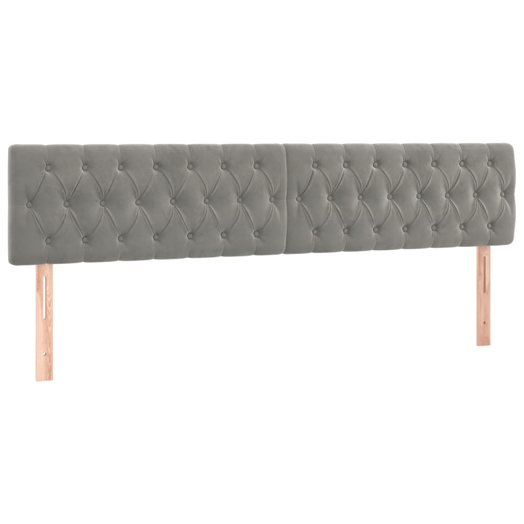 Vidaxl hoofdborden 2 st 90x7x78 88 cm fluweel lichtgrijs