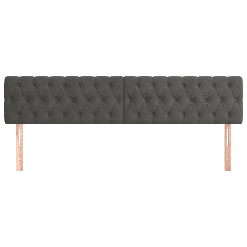 Vidaxl hoofdborden 2 st 90x7x78 88 cm fluweel donkergrijs