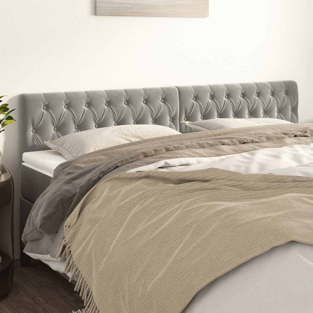 Vidaxl hoofdborden 2 st 100x7x78 88 cm fluweel lichtgrijs