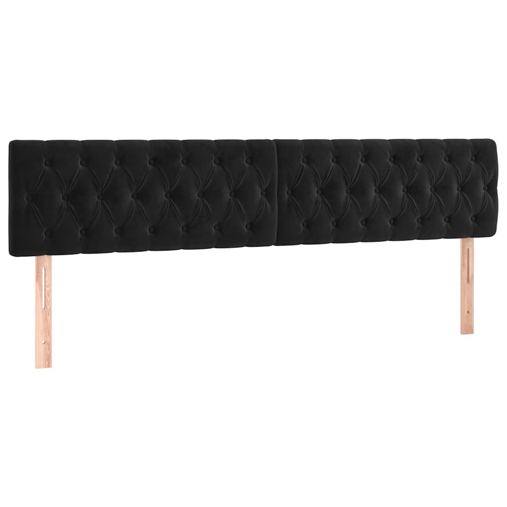 Vidaxl hoofdborden 2 st 100x7x78 88 cm fluweel zwart