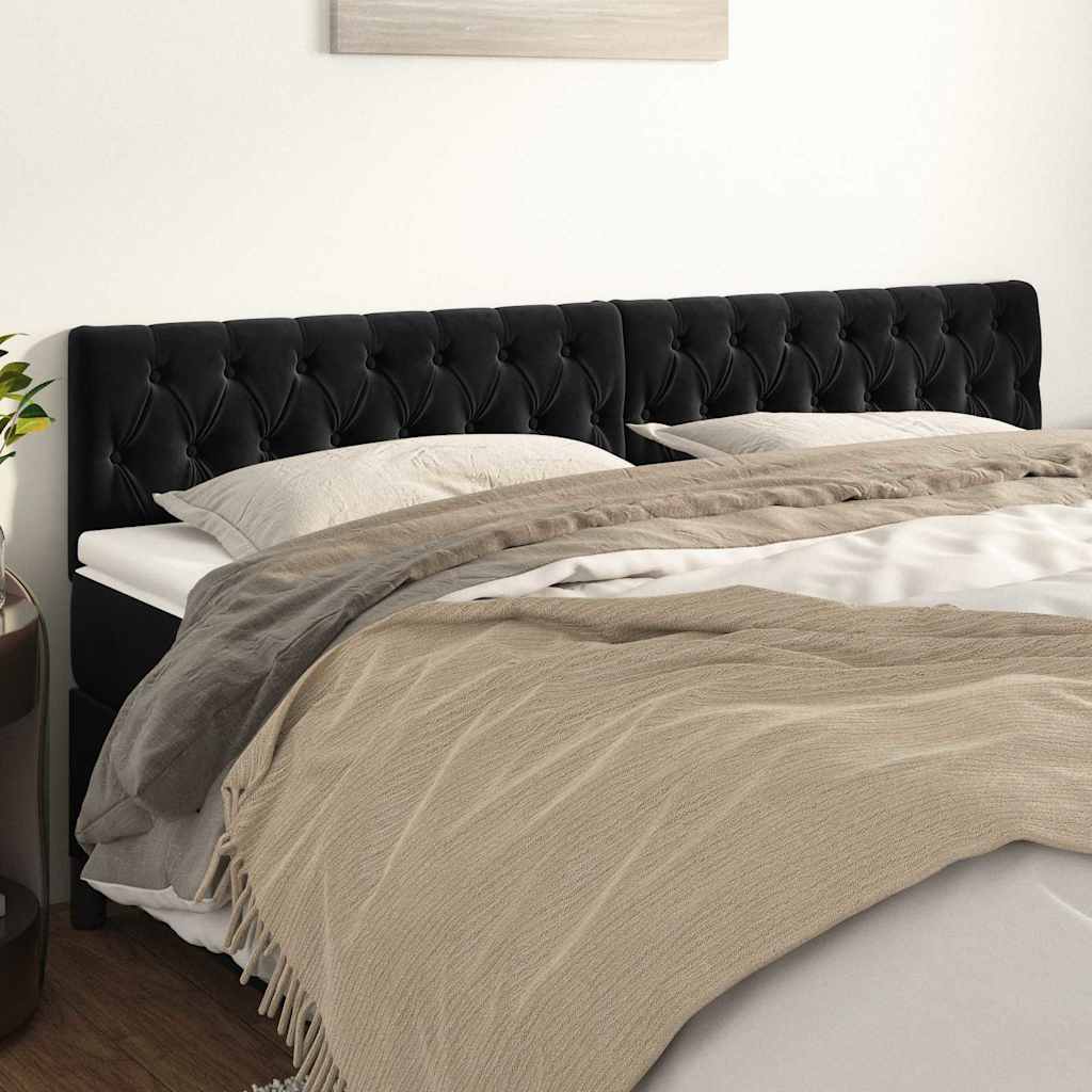 Vidaxl hoofdborden 2 st 100x7x78 88 cm fluweel zwart