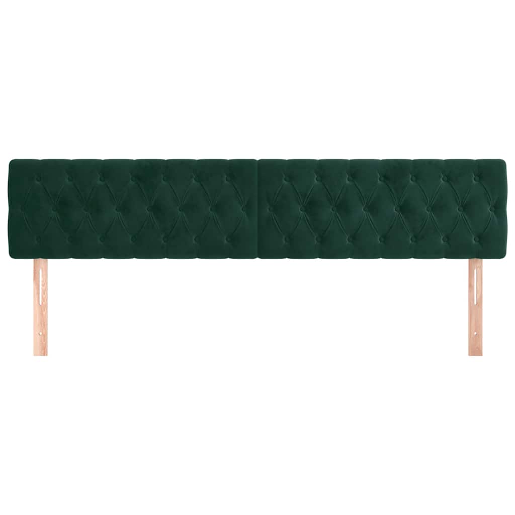 Vidaxl hoofdborden 2 st 100x7x78 88 cm fluweel donkergroen