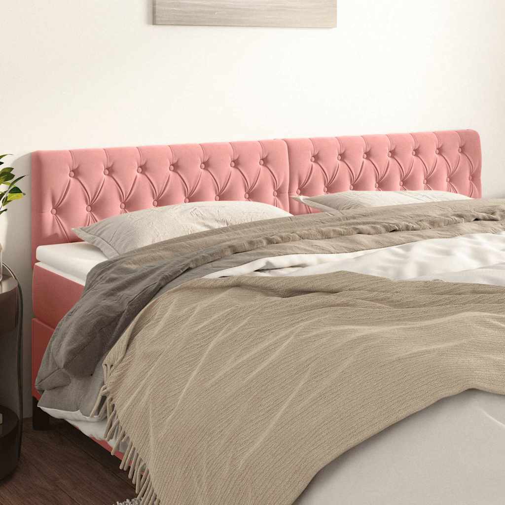 Vidaxl hoofdborden 2 st 100x7x78 88 cm fluweel roze