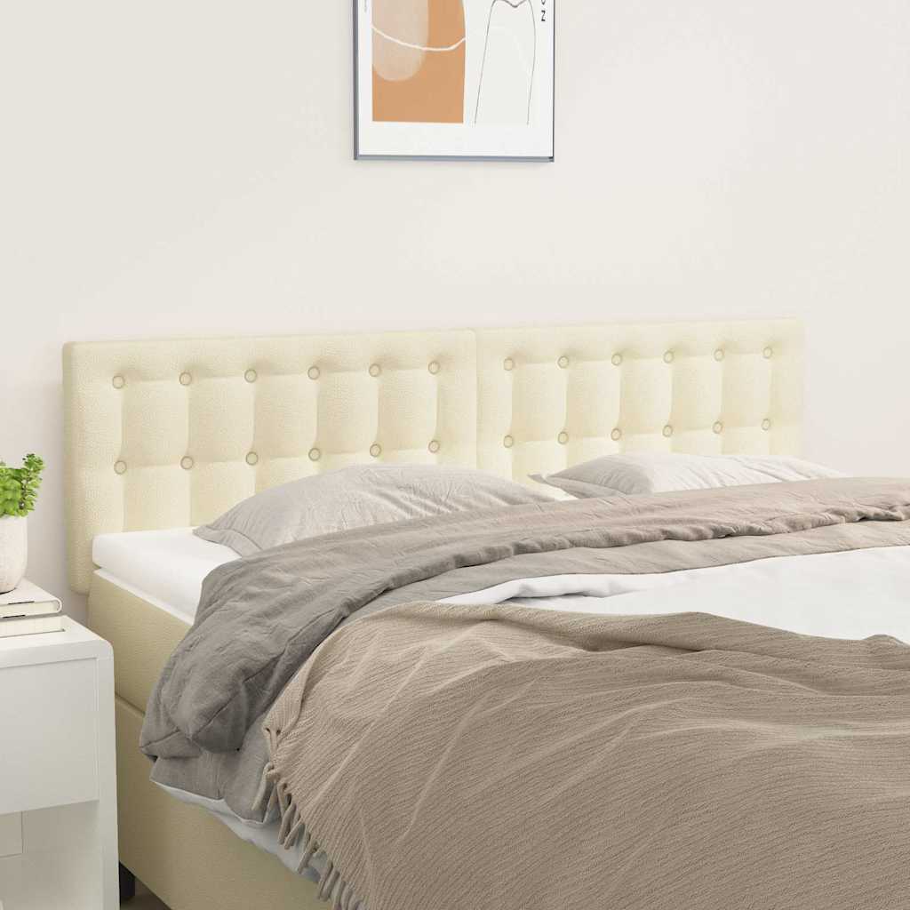 Vidaxl hoofdborden 2 st 72x5x78 88 cm kunstleer crèmekleurig