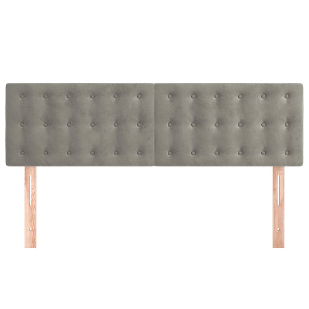 Vidaxl hoofdborden 2 st 72x5x78 88 cm fluweel lichtgrijs