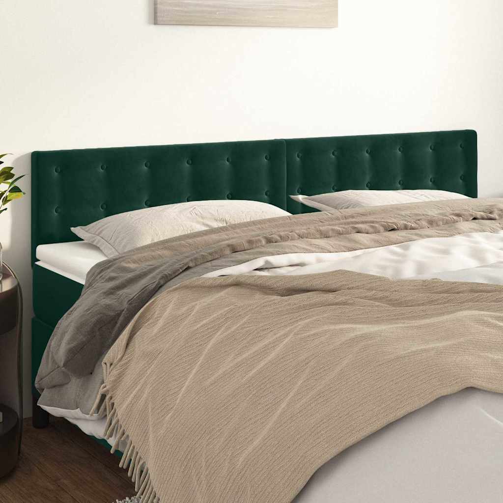 Vidaxl hoofdborden 2 st 90x5x78 88 cm fluweel donkergroen