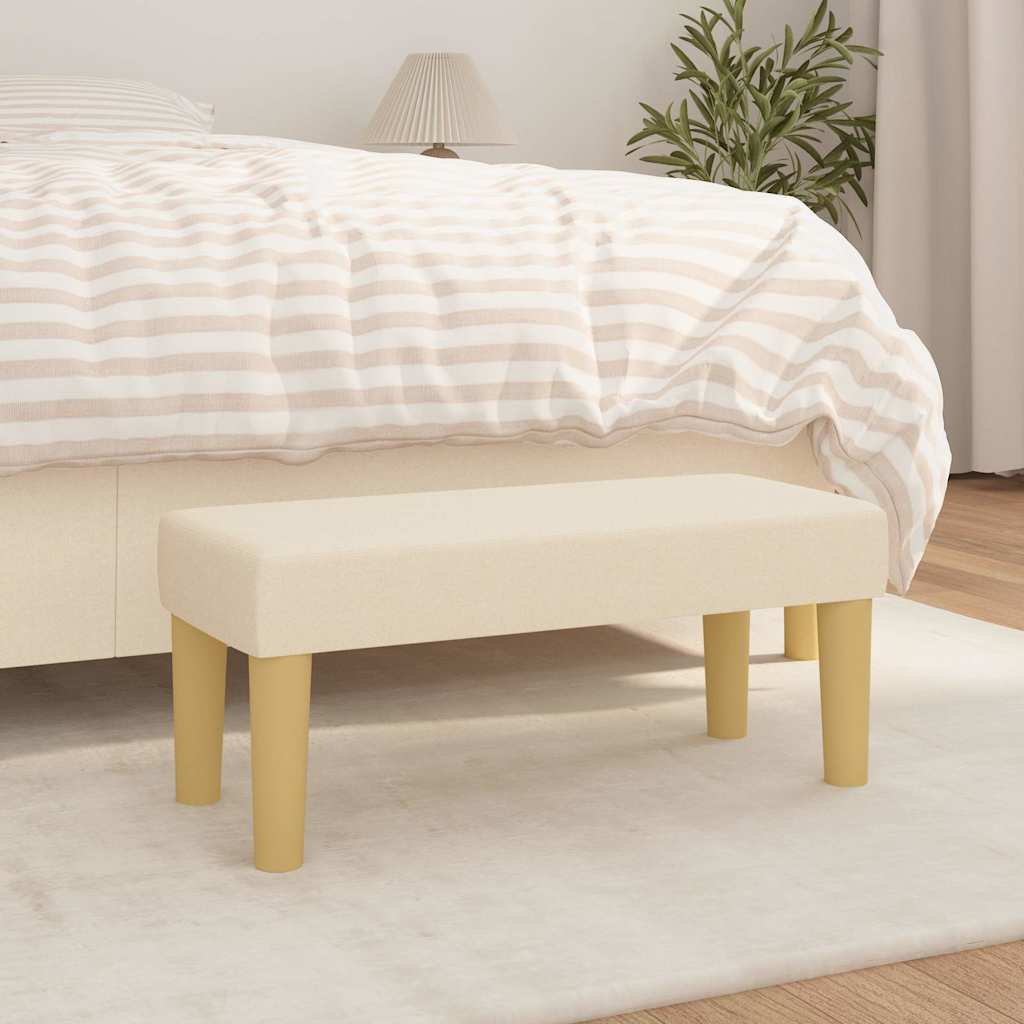 Vidaxl bankje 70x30x30 cm stof crèmekleurig