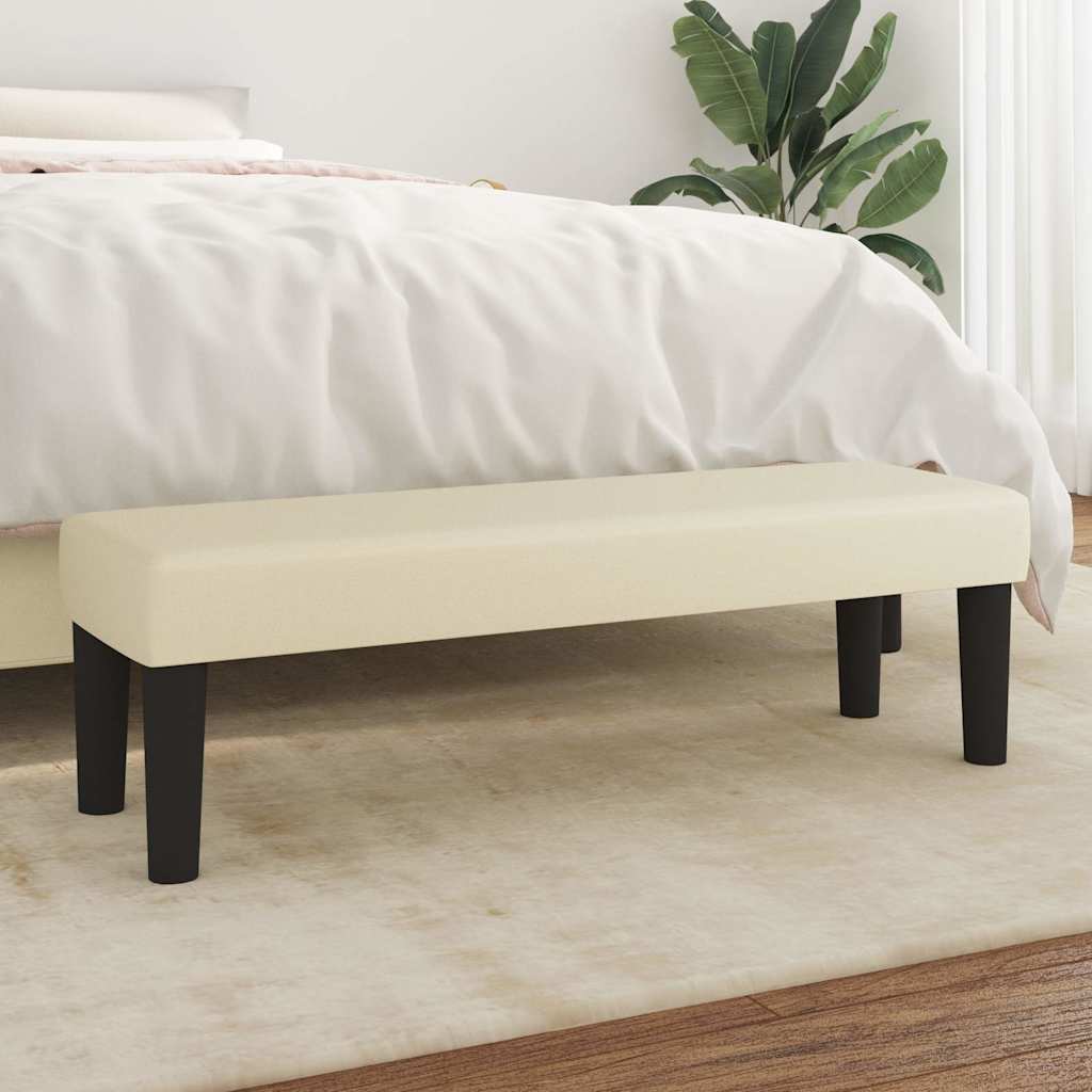 Vidaxl bankje 100x30x30 cm kunstleer crèmekleurig