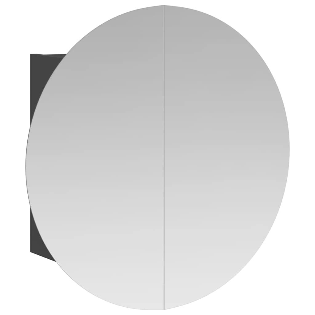 Vidaxl badkamerkast met ronde spiegel en led 40x40x17,5 cm grijs