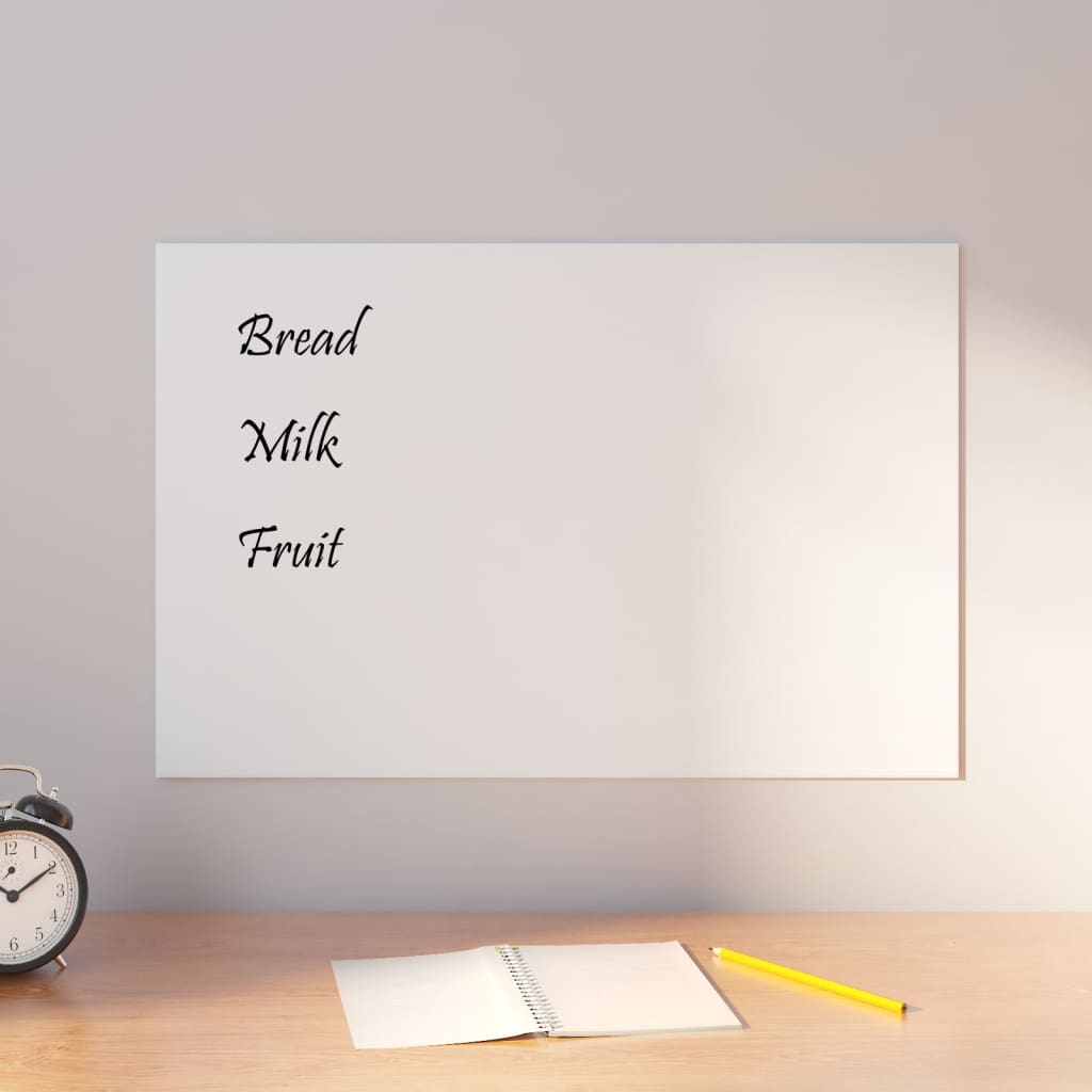 VidaXL Magneetbord wandgemonteerd 60x40 cm gehard glas wit