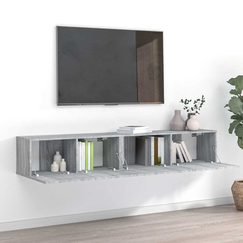 Vidaxl 2-delige tv-meubelset bewerkt hout grijs sonoma eikenkleurig