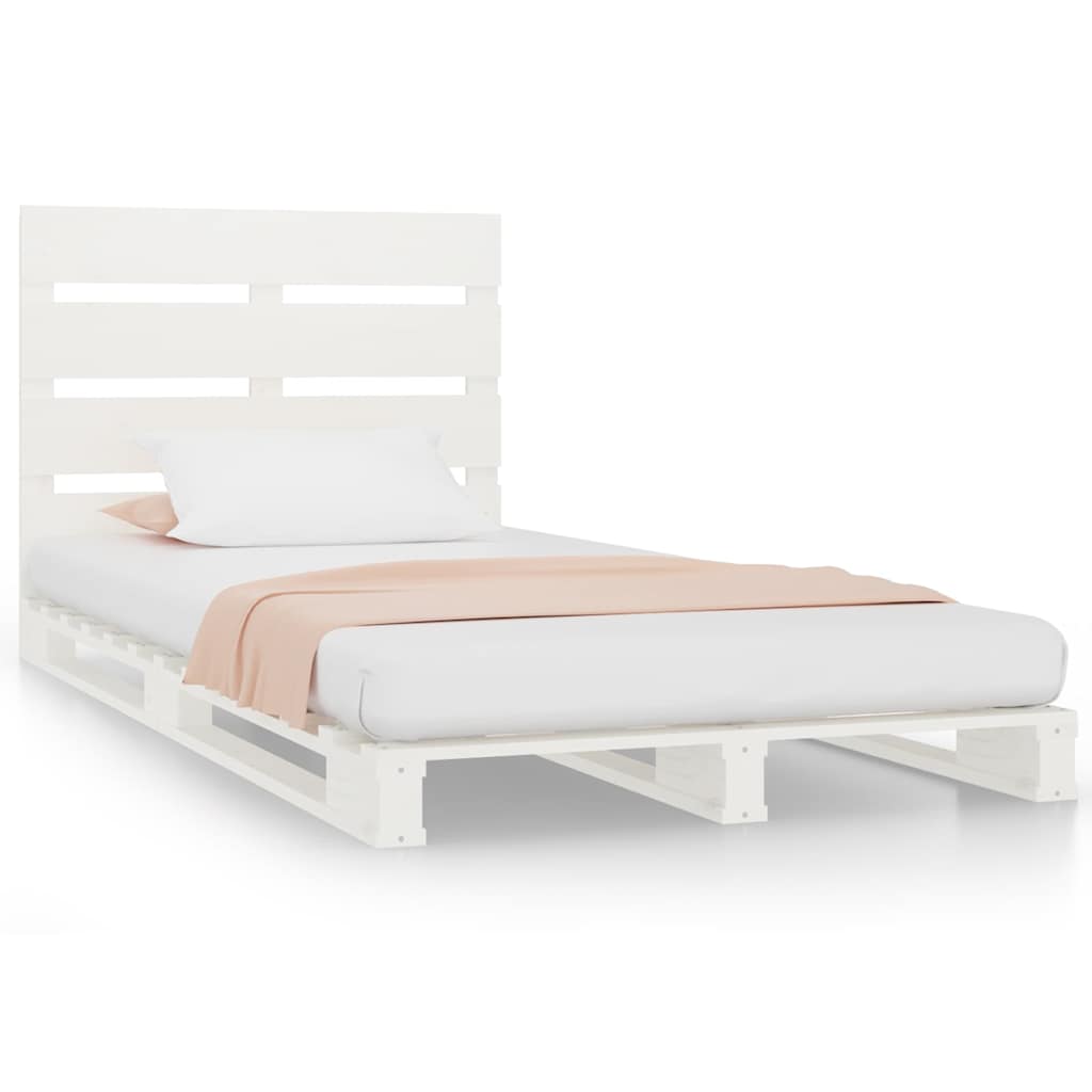 Vidaxl bedframe zonder matras massief grenenhout wit 75x190 cm