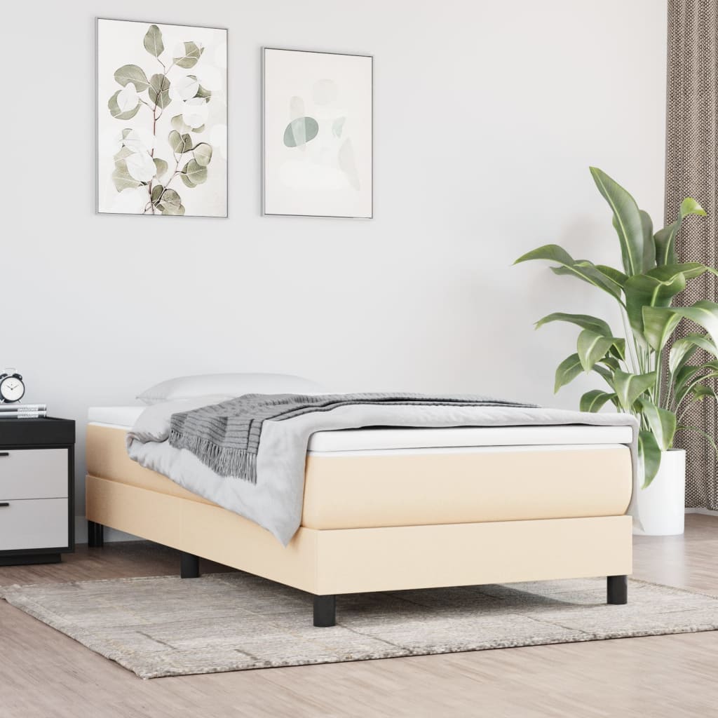 Vidaxl pocketveringmatras medium 90x190x20 cm stof crèmekleurig