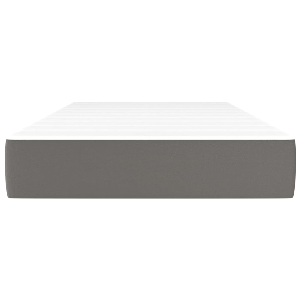 Vidaxl pocketveringmatras medium 90x190x20 cm kunstleer grijs