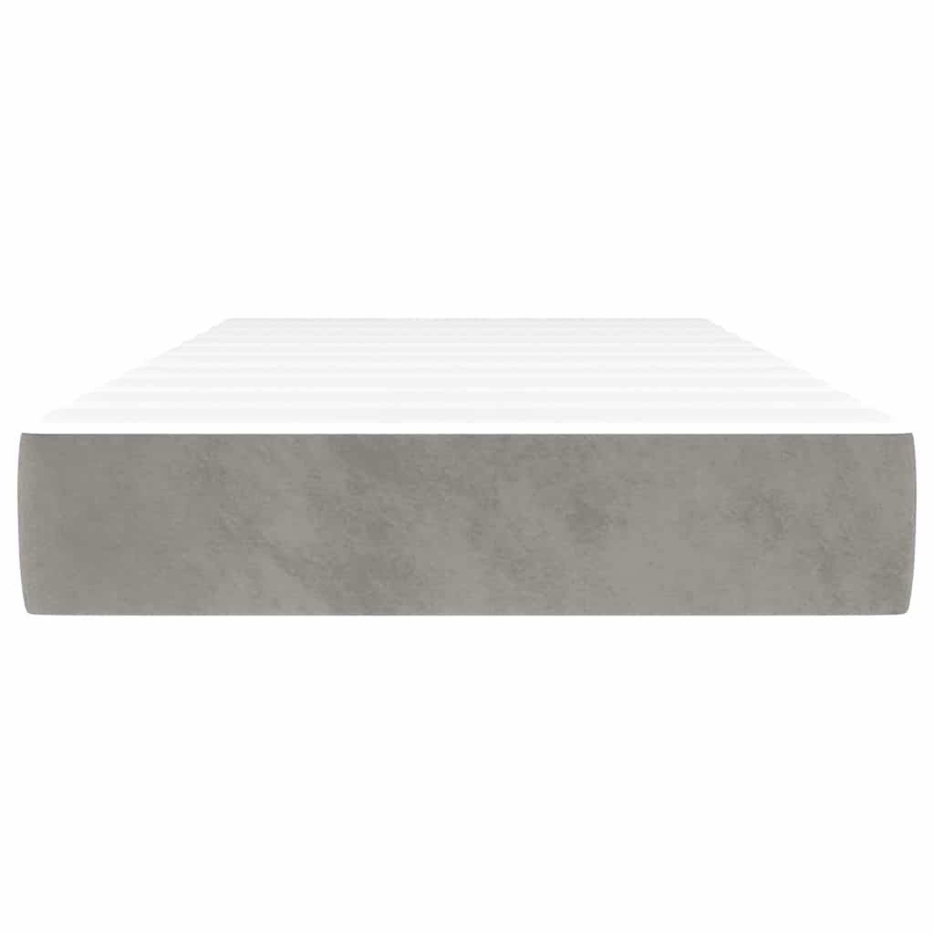 Vidaxl pocketveringmatras medium 90x190x20 cm fluweel lichtgrijs