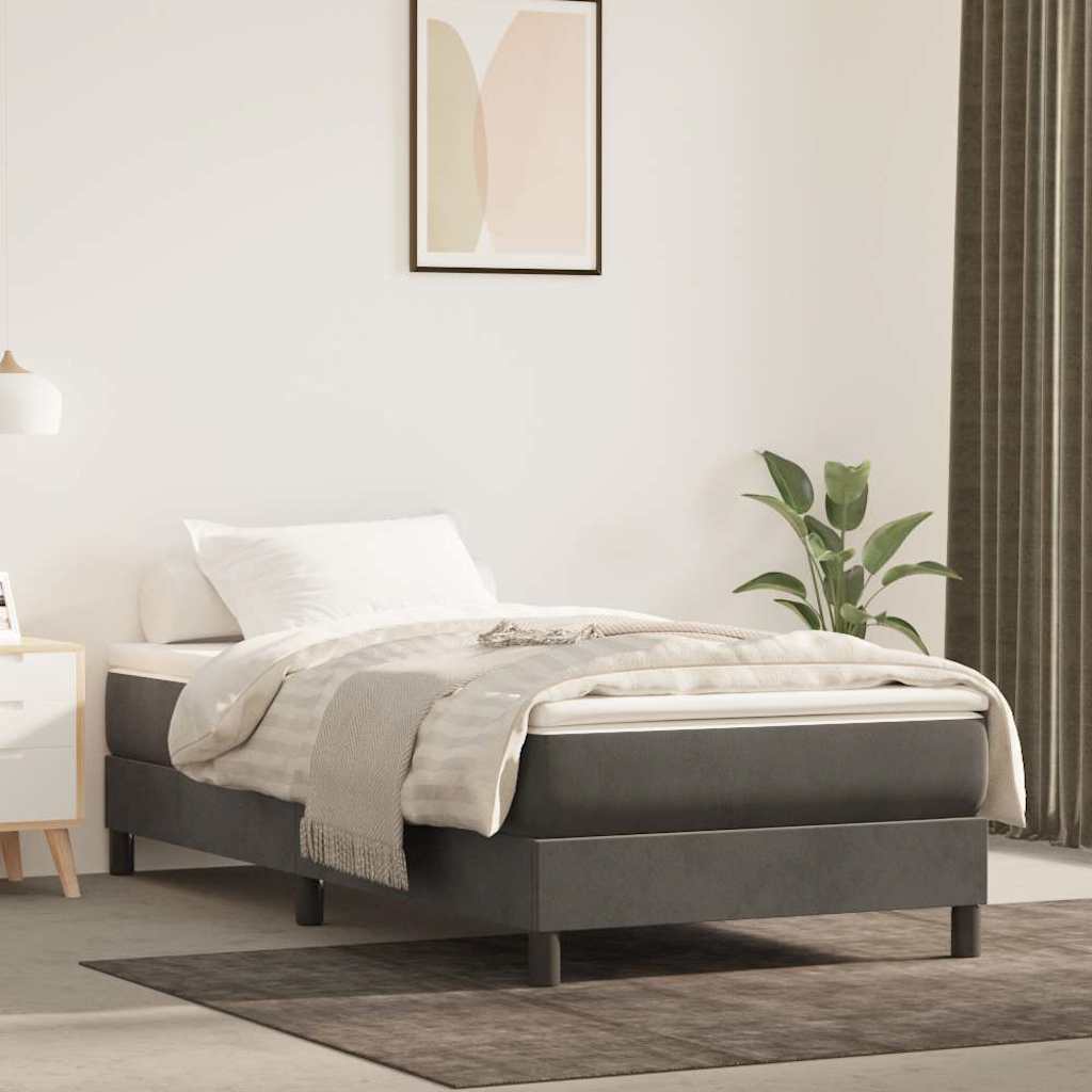 Vidaxl pocketveringmatras medium 90x190x20 cm fluweel donkergrijs