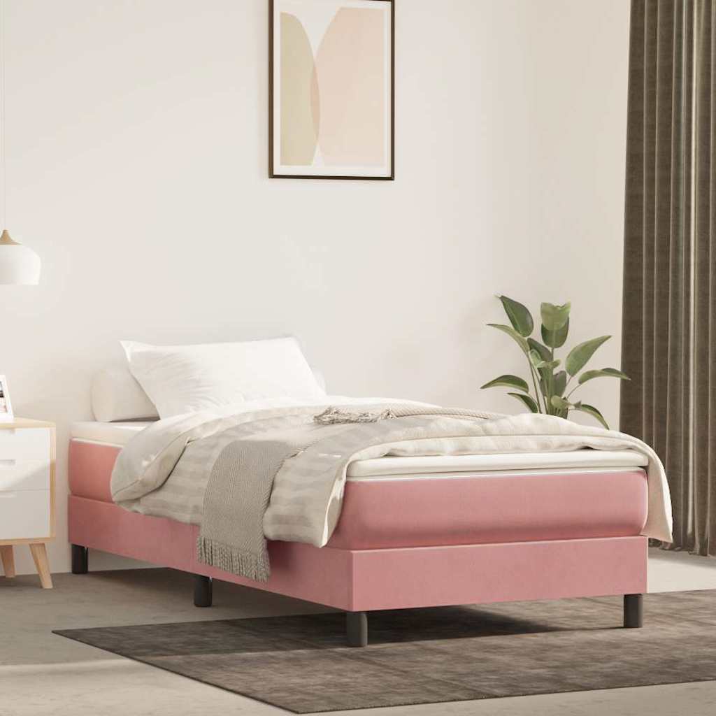 Vidaxl pocketveringmatras medium 90x190x20 cm fluweel roze