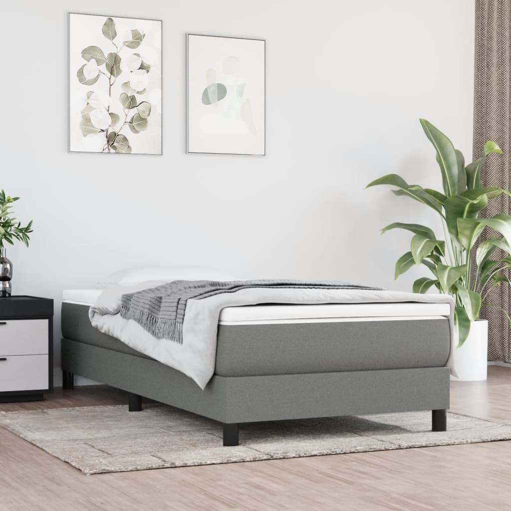 Vidaxl pocketveringmatras medium 90x200x20 cm stof donkergrijs