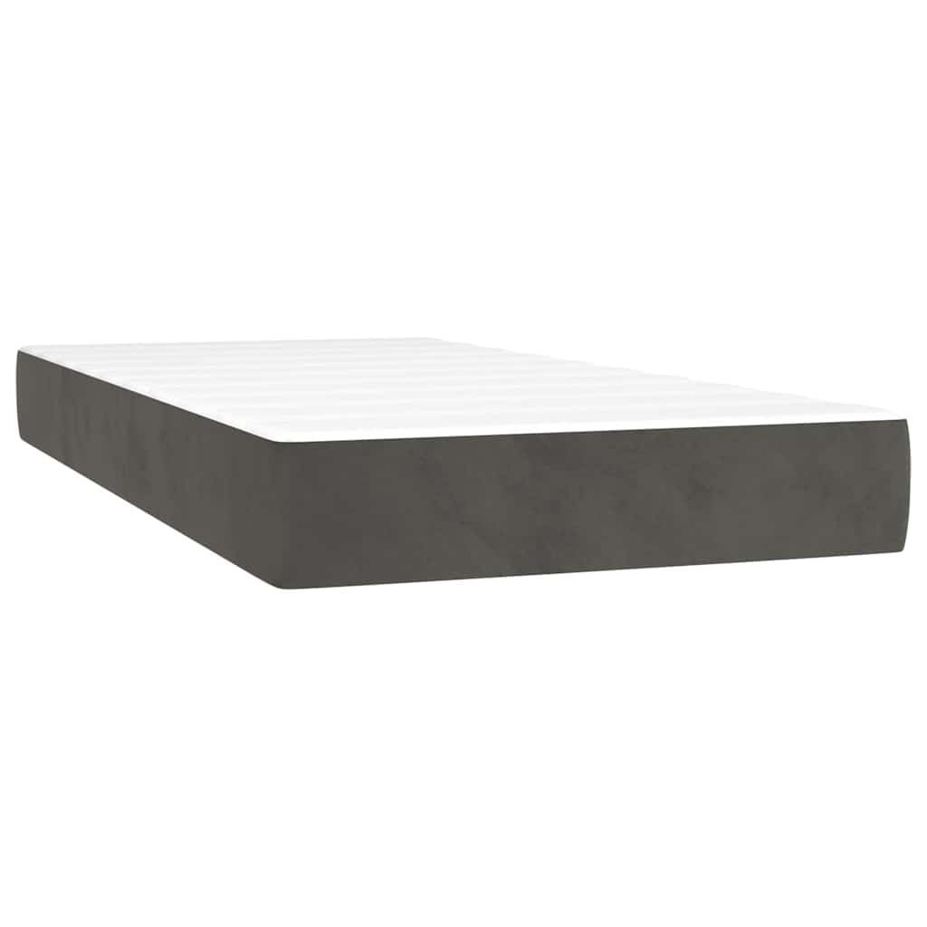 Vidaxl pocketveringmatras medium 90x200x20 cm fluweel donkergrijs