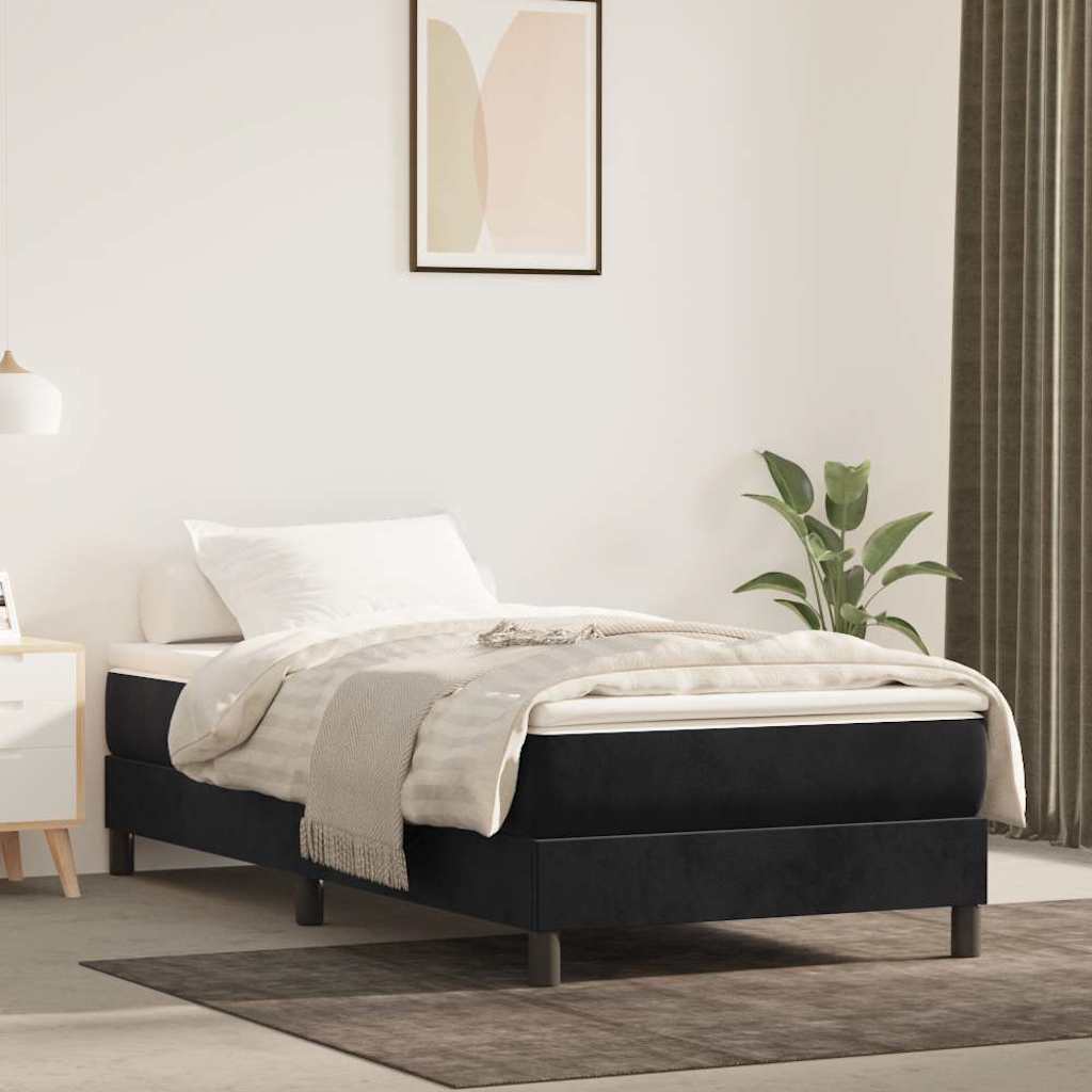Vidaxl pocketveringmatras medium 100x200x20 cm fluweel zwart